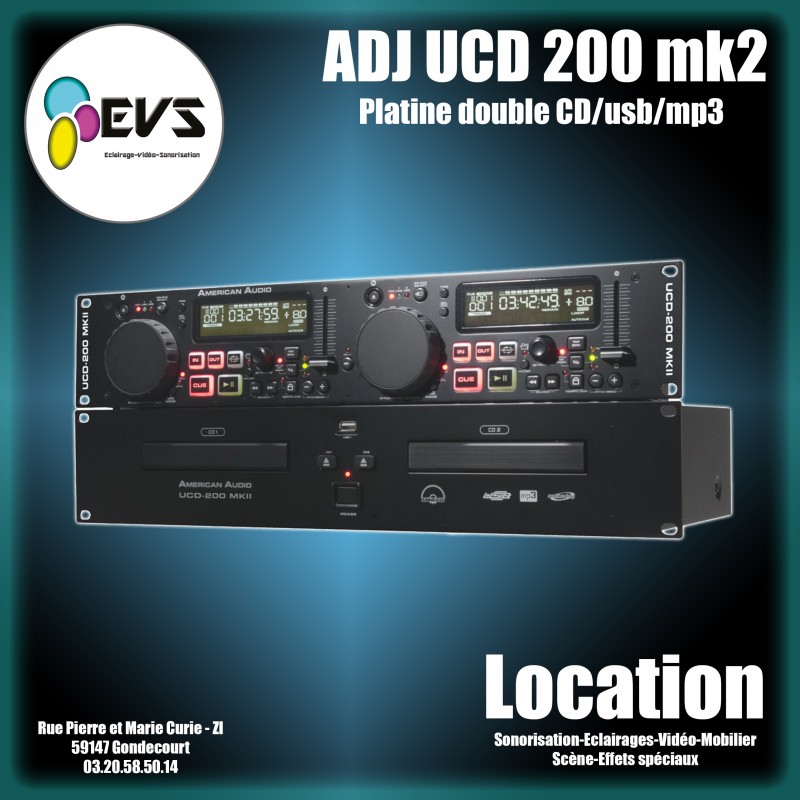 Location platine double CD ADJ UCD200 sur lille | EVS Gondecourt