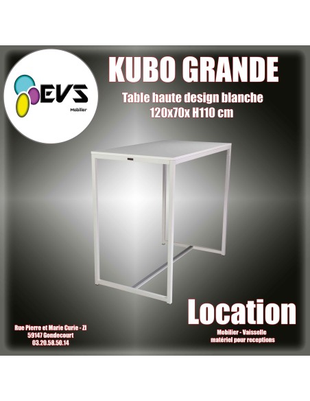 KUBO GRANDE - TABLE HAUTE/BUFFET DESIGN BLANC