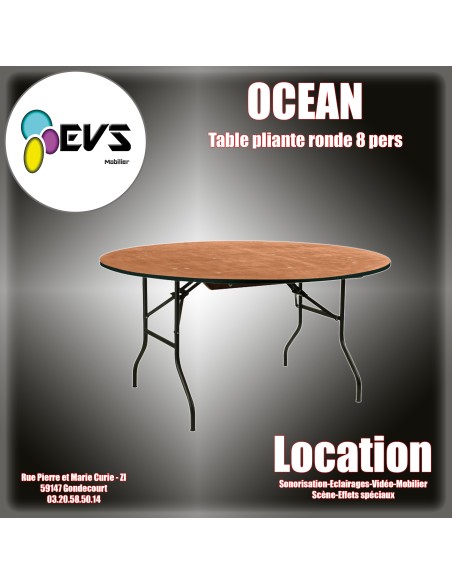 OCEAN - TABLE RONDE 8 PERSONNES
