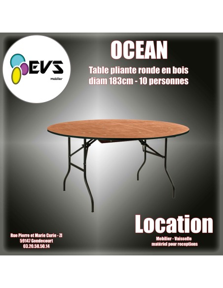OCEAN - TABLE RONDE 10 PERSONNES