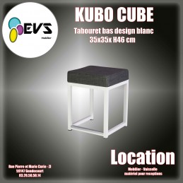 KUBO CUBE - TABOURET BAS BLANC