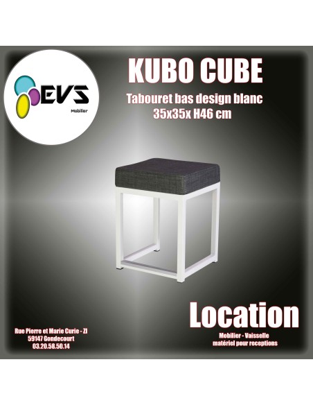 KUBO CUBE - TABOURET BAS BLANC