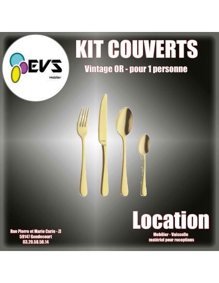KIT COUVERTS VINTAGE OR  (1 PERS)