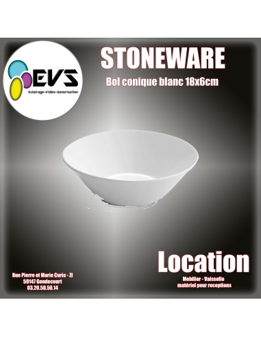 STONEWARE - BOL CONIQUE BLANC