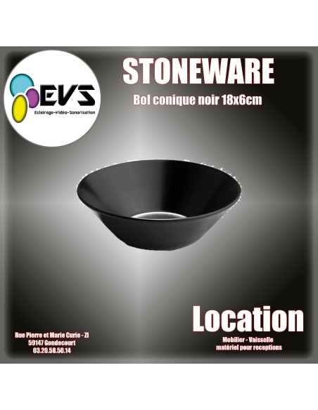STONEWARE - BOL CONIQUE NOIR