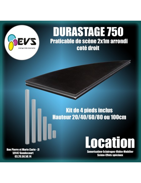 DURASTAGE 750 -  2X1M ARRONDI DROIT