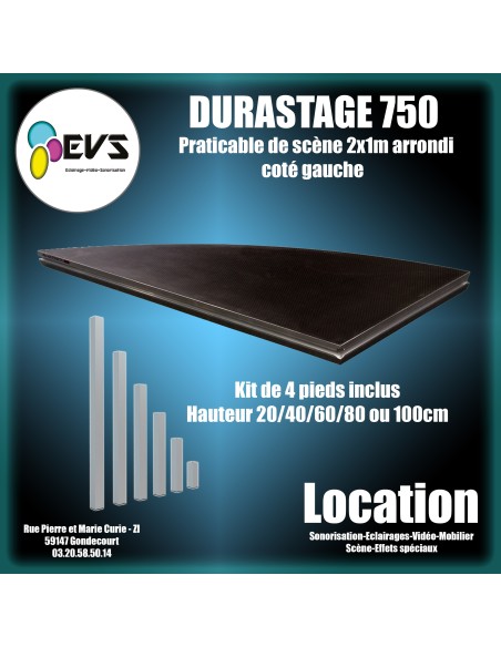 DURASTAGE 750 -  2X1M ARRONDI GAUCHE